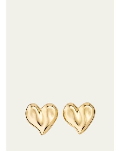 Ben-Amun Pamela Gold Heart Shape Clip-on Earrings - Natural