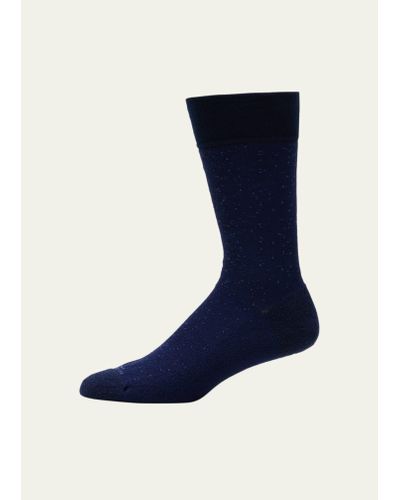 Marcoliani Tweed Mid-calf Socks - Blue