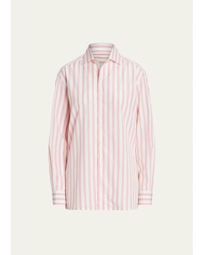 Ralph Lauren Collection Capri Umbrella Striped Collared Shirt - Pink