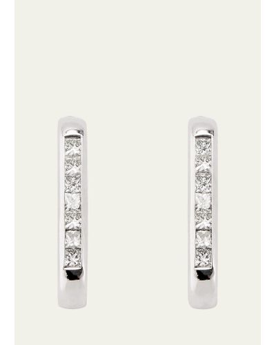 JOLLY BIJOU 14k White Gold Barre Diamond Earlobe Wrap Earrings - Natural