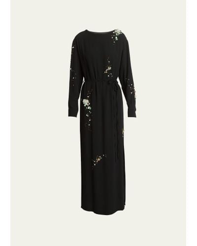Dries Van Noten Duzco Embellished Maxi Dress - Black