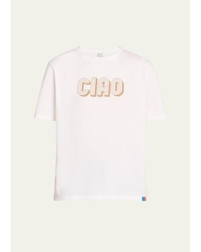 Kule The Modern Ciao Slogan Graphic Print Short-sleeve Cotton T-shirt - Natural