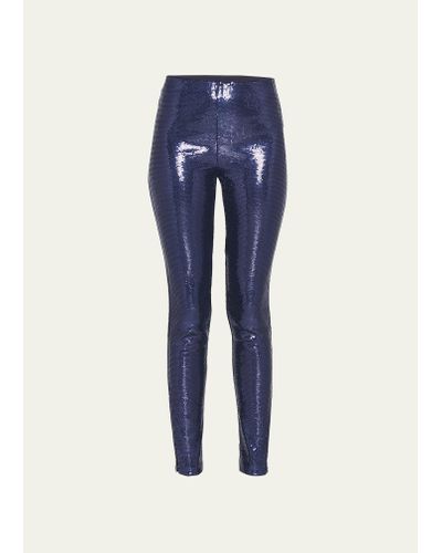 Giorgio Armani Sequin Ankle Leggings - Blue