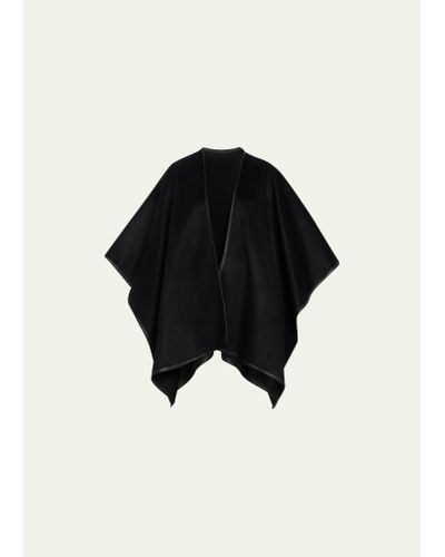 Sofiacashmere Angular Reversible Cashmere Cape - Black