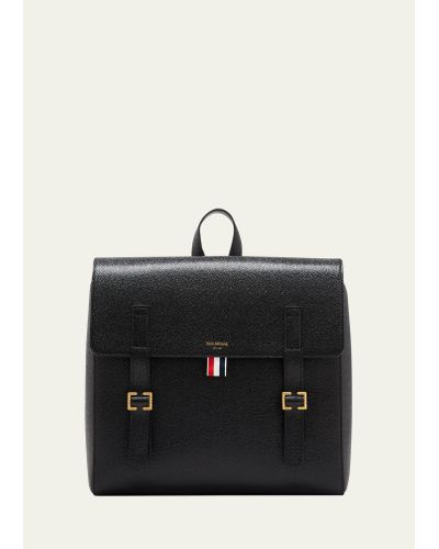 Thom Browne Grained Leather Backpack - Black