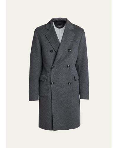 Kiton Cashmere-wool Double-breasted Overcoat - Gray