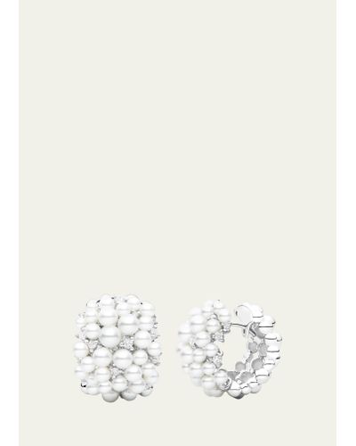 Paul Morelli Lagrange 18k Pearl & Diamond Huggie Earrings - Multicolor
