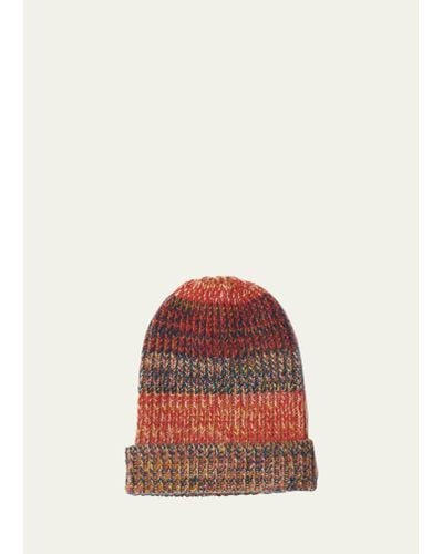 The Elder Statesman Cosmica Cashmere Knit Beanie - Red