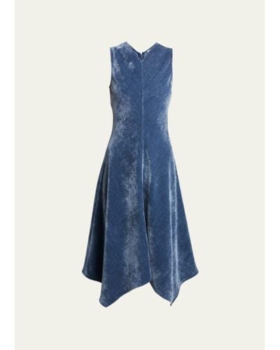 Proenza Schouler Layla Sleeveless Chenille Midi Dress - Blue