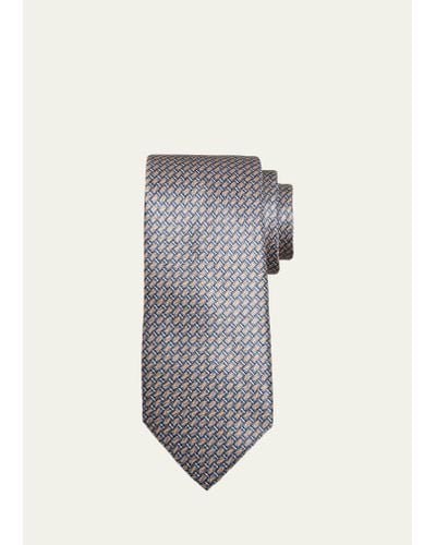 Brioni Jacquard Silk Tie - Gray