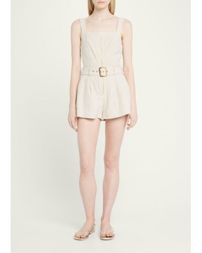 Ramy Brook Glaimi Belted Romper - Natural