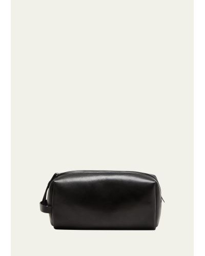 The Row Clovis Leather Toiletry Pouch - Black