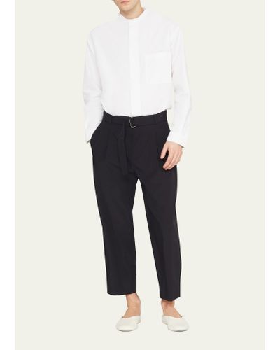3.1 Phillip Lim Cropped Wool-blend Belted Pants - Blue