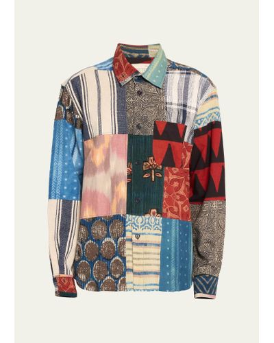Kardo Patchwork Cotton Sport Shirt - Multicolor