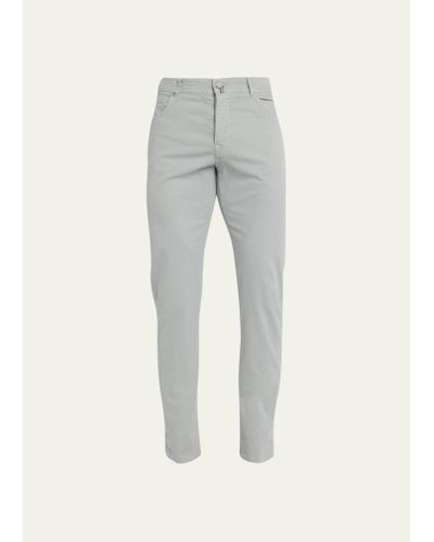 Kiton Solid Cotton-cashmere Jeans - Gray