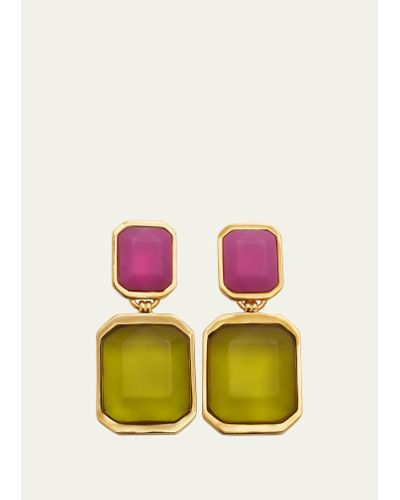 Saint Laurent Octagon Earrings - Pink