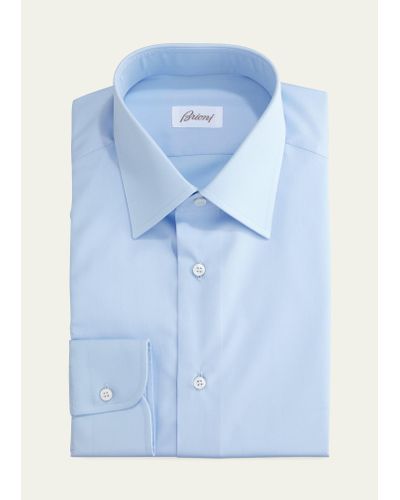 Brioni Closet Essential Solid Dress Shirt - Blue