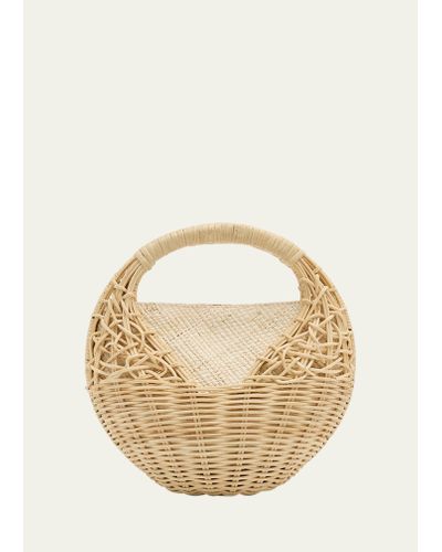 Ulla Johnson Sea Shell Straw Basket Top-handle Bag - Natural