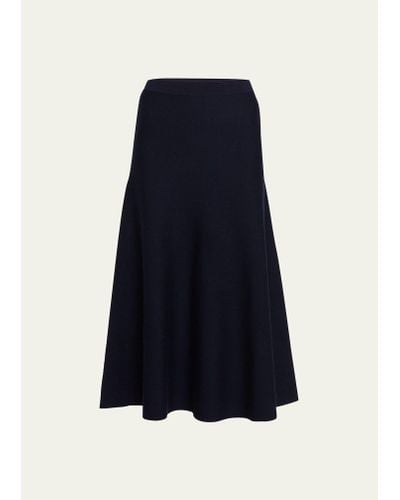 Gabriela Hearst Freddie Midi Wool-cashmere Skirt - Blue