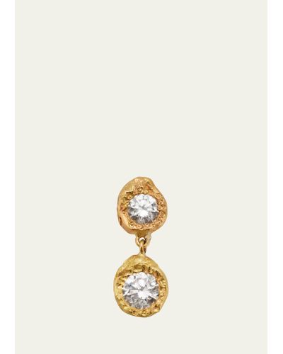 Elhanati Donna 18k Solid Yellow Gold Earring With Top Wesselton Vvs Diamonds - Natural