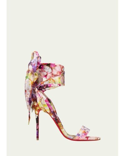 Christian Louboutin Sandale Du Desert Blooming Red Sole Sandals - Pink