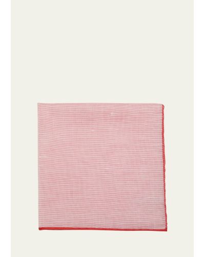 Simonnot Godard Cotton-linen Pocket Square - Pink