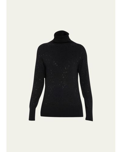 Libertine Star Dust Embellished Cashmere Turtleneck Sweater - Black
