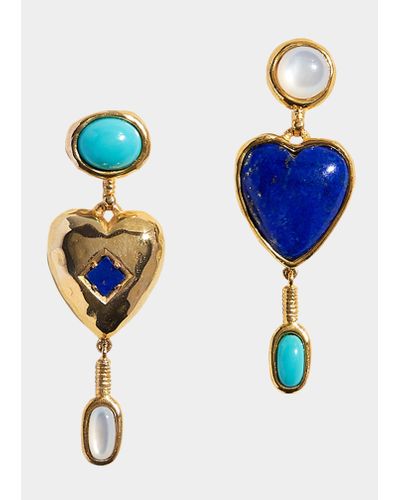 Pamela Love Cerys Heart Drop Earrings - Blue