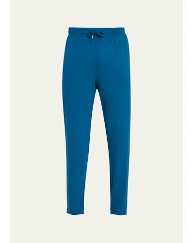 Derek Rose Basel 17 Slim Cuffed Lounge Pants - Blue