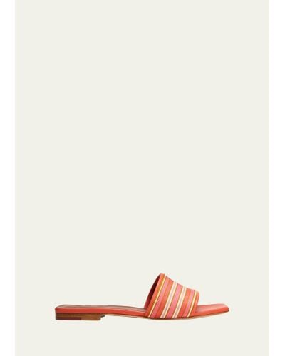 Loro Piana Suitcase Stripe Flat Sandals - Multicolor