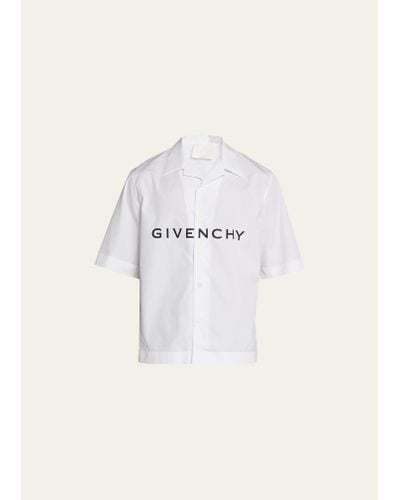 Givenchy Boxy-fit Logo Camp Shirt - Natural