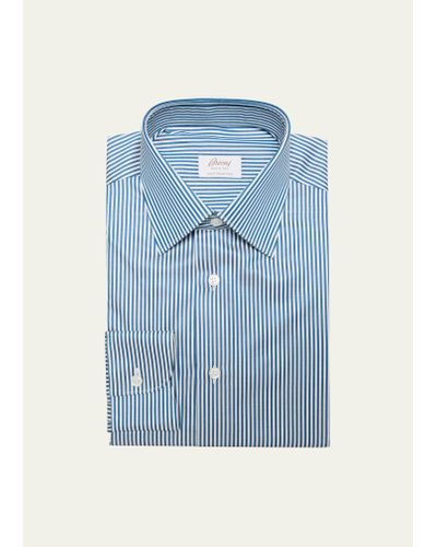 Brioni Ventiquattro Stripe Dress Shirt - Blue