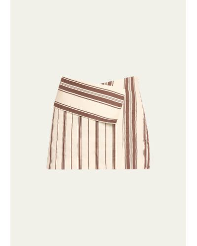 Sir. The Label Cannoli Folded Stripe Mini Skirt - Natural