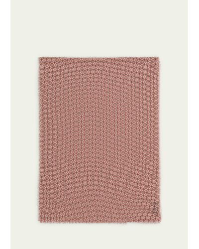 ALONPI Wool Geometric-print Scarf - Pink