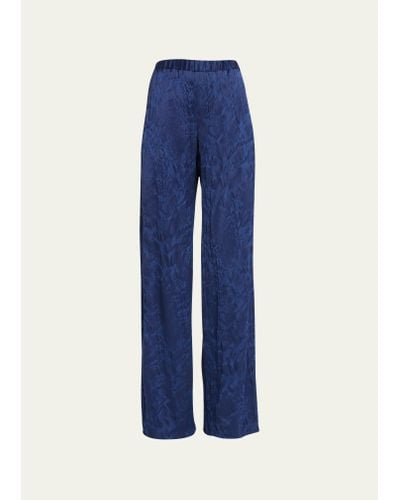 Jason Wu Floral Cloque Jacquard Drawstring Pants - Blue