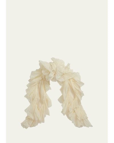 Ralph Lauren Collection Washed Organza Ruffle Scarf - Natural