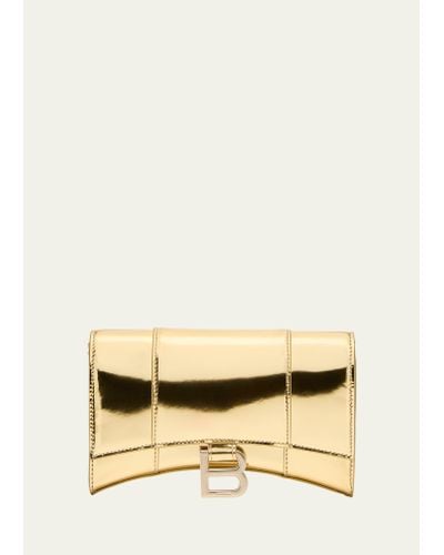Balenciaga Hourglass Mirror Wallet On Chain Bag - Natural