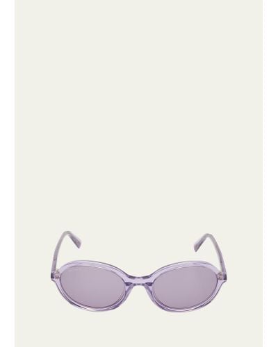 BY FAR Velvet Semi-transparent Round Acetate Sunglasses - Multicolor