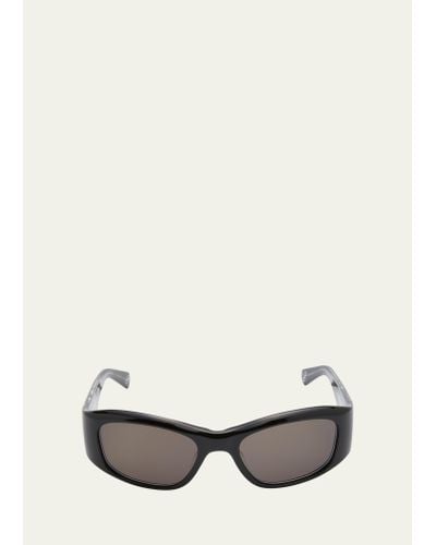 Mr. Leight Aloha Rectangle Acetate Sunglasses - Natural