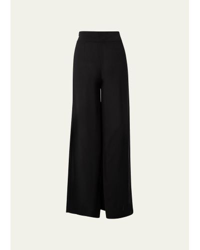 Akris Felia Double Layer Wide-leg Silk Pants - Black