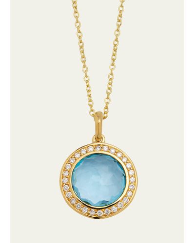 Ippolita Small Pendant Necklace In 18k Gold With Diamonds - Blue