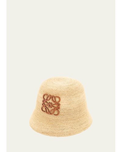 Loewe Anagram Raffia Bucket Hat - Natural