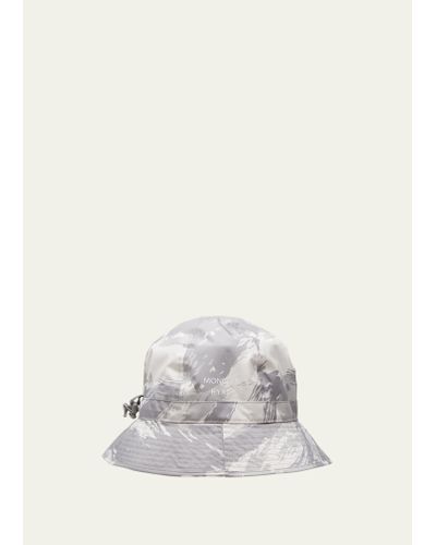 Moncler Genius Printed Bucket Hat With Drawcord - White