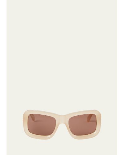 Off-White c/o Virgil Abloh Verona Arrow Logo Acetate Butterfly Sunglasses - Natural