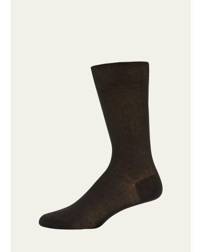 Bresciani Knit Crew Socks - Black