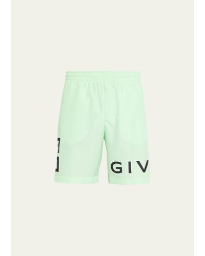 Givenchy Long Logo Swim Shorts - Green