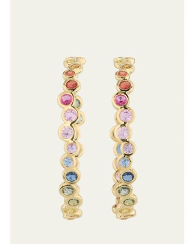 Ippolita 18k Starlet Hoop Earrings In Sapphire Rainbow - White
