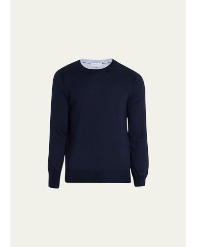 Gabriela Hearst Wells Cashmere-silk Reversible Pullover Sweater - Blue
