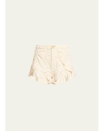 PATBO Floral Jacquard Shorts - Natural
