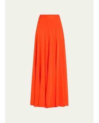 Brandon Maxwell The Lucy Sheer Knit Maxi Skirt - Orange